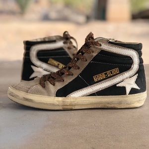Golden Goose Slide Hi-Top distressed sneakers